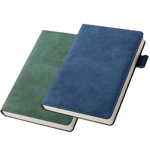 Free Mock up Hardcover Student Deed Custom Embossed LOGO A5 PU Leather Notebook 100 Sheets Gift - Product Image 1