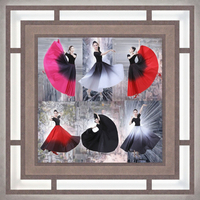Robe de danse flamenco pour femmes, jupe tutu 360 540 720 degrés, costume de scène