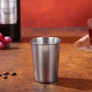Gobelet à bière en acier inoxydable épais, directement de l'usine, pour le camping, les voyages, portable, gobelet à eau, verre à shot à bord roulé pour l'extérieur - Product Image 5