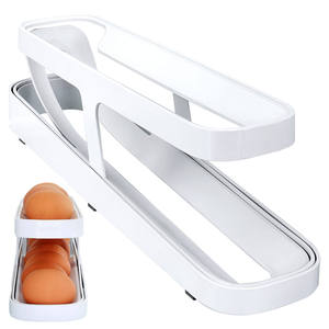 Wholesale Kitchen Organizer Plastic Trays Automatic Rolling <b>Storage</b> Rack Holder Fridge Dispenser Bin - Product Image 1