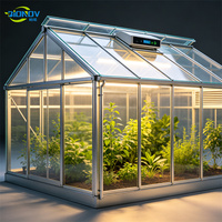Rumah Kaca Pertanian Multi-span Berlapis Kaca untuk Sistem Ventilasi Otomatis Hidroponik Tomat Ceri