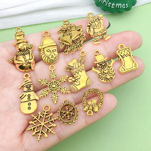 จี้ทองโบราณลายคริสต์มาส 20 แบบ ลายเกล็ดหิมะ มนุษย์หิมะ กวางเรนเดียร์ ระฆัง อุปกรณ์ตกแต่งเครื่องประดับ DIY สำหรับงานฝีมือสร้างสรรค์ - Product Image 2