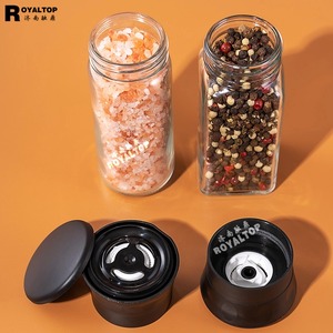 Nouveauté 2026 – Salières et poivrières carrées et rondes en verre de 100 ml et 120 ml avec mécanisme de broyage en céramique, pour bouteilles personnalisées d'épices - Product Image 5