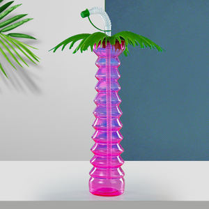 Gran oferta <span class=keywords><strong>vasos</strong></span> de cóctel de plástico 500ml forma de árbol de coco Twist Yard vaso de cristal Slush Ice Yard tazas Festival plástico con pajita - Product Image 5