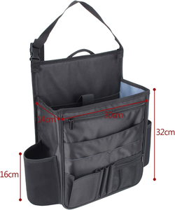 Sac de rangement suspendu pour siège de <span class=keywords><strong>voiture</strong></span> durable, sac organisateur extérieur pour siège avant et arrière, sac pour ordinateur portable, porte-gobelet, sangle réglable - Product Image 2