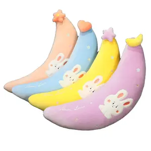 Travesseiro de pelúcia de tamanho e formato personalizado, travesseiro de banana de pelúcia para sofá de brinquedo, mais vendido