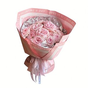 กระดาษสังเคราะห์กันน้ำกันความชื้นยูเรเชียนสำหรับห่อช่อดอกไม้เคลือบ PE วัสดุเยื่อผสม ขนาด 56x56 ซม. - Product Image 2
