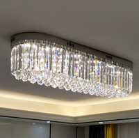 Luminaire de plafond en cristal élégant de style ovale haut de gamme pour restaurants, couloirs, salles à manger et entrées - Vente chaude