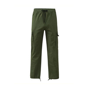 Summer Casual Polyester/Cotton Cargo <b>Trousers</b> for <b>Men</b> Mid Moisture Wicking Breathable Anti-Wrinkle Features Streamlined Pockets - Product Image 1