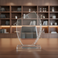 Design de luxe en cristal blanc flamme de verre cristal optique trophée souvenir d'événement sportif