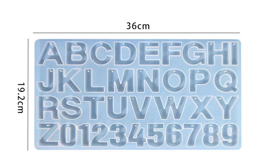Moule à lettres blanc miroir 26 (version complète) positif 01 avec trou
