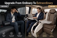 Siège de van d'aviation VIP de luxe personnalisé avec table pliante, repose-jambes et siège inclinable en cuir pour Vito/Sprinter, camping-car, VR