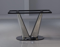 Pieds de table en acier inoxydable de luxe moderne, design torsadé en forme de V et croisé en X, cadre de mobilier personnalisé avec support stable