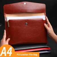 Sac à documents en cuir PU enveloppes personnalisées, classeur de bureau format A4 avec fermeture magnétique à pression