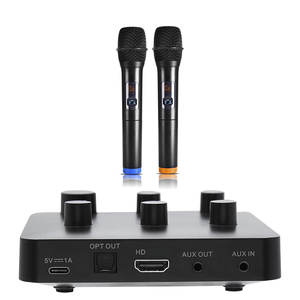 Sistema <span class=keywords><strong>mezclador</strong></span> de Karaoke portátil 16 canales MICRÓFONO INALÁMBRICO TV PUERTO DE Audio para Karaoke en casa, Reunión, fiesta, <span class=keywords><strong>DJ</strong></span> - Product Image 1