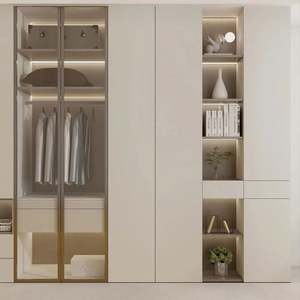 Modern White Wooden <b>Wardrobe</b> Beautiful Closet for Home Clothes Storage Cabinet - Product Image 1