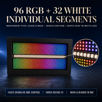 Projecteur stroboscopique LED RGB 96+32, 90 segments, mappage de pixels, DMX512 sans fil, RDM, éclairage de scène, blinder, wash, 9000K, pour concerts et clubs