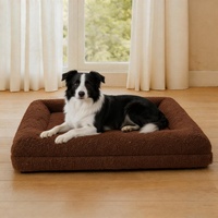 Coussin pour animaux de compagnie, lit de luxe pour chien, lit de luxe pour chien et chat, coussin en peluche écologique avec housse antidérapante durable, utilisable en toutes saisons