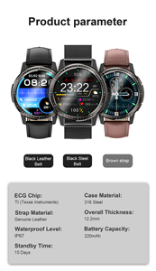 Đồng Hồ Thông Minh PPG ECG VH9, Đồng Hồ Thông Minh Đo Oxy Trong Máu Chính Xác Theo Dõi Sức Khỏe Đo Nhiệt Độ Cơ Thể - Product Image 5