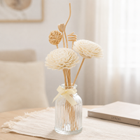 Diffuseur d'arômes en fleurs de bois de Sola faites à la main de 6 cm, fleurs de roseaux parfumées naturelles, décoration, vente en gros, fabricant direct, en stock
