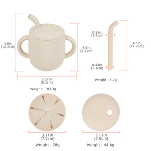 Nouvelle conception de tasse en silicone 2 en 1 pour bébé, ensemble d'alimentation en silicone pour bébé - Product Image 2