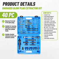 Kit de dépose de bougies de préchauffage 40 pièces M8 M10 – Extracteur de bougies de préchauffage diesel cassées, kit de réparation de filetage et de nettoyage pour réparation moteur