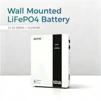 Batterie lithium 48V 51.2V 200Ah 10kWh murale et sur pied, cellules lithium de grade A avec BMS pour système de stockage solaire domestique hybride