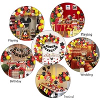 Ensemble de drapeaux de chaîne de ballon en latex rouge jaune noir de 12 pouces pour décorations de fête d'anniversaire