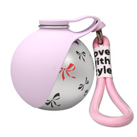 Gourde sphérique portable en acier inoxydable 304 et silicone, motif arc, pour chien, qualité alimentaire, légère, facile à accrocher