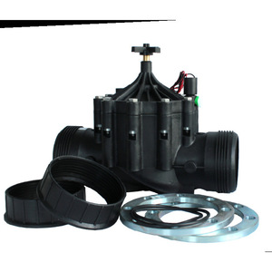 Válvula Solenoide de Riego de Plástico ZW 220V CA Normalmente Cerrada para Control de Flujo de Agua con Brida Metálica y Interruptor Manual - Product Image 1