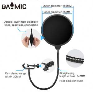 Microphone d'enregistrement professionnel OEM <span class=keywords><strong>pour</strong></span> diffusion en direct sur YouTube, microphone à condensateur BM800, pièces de microphone, <span class=keywords><strong>carte</strong></span> <span class=keywords><strong>son</strong></span> avec support de bras, kit de filtre anti-pop - Product Image 6