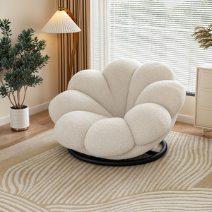 Sillón Reclinable Moderno <span class=keywords><strong>con</strong></span> Tapizado de Peluche, Cómodo, Giratorio, Ecológico, en Forma de Pétalo, para Sala de Estar, Venta Directa de Fábrica - Product Image 2