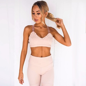 Yoga Lace high quality 280G Bra and compression Leggings Fitness Set women - Product Image 4