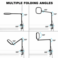 Lampe de bureau contemporaine à clipser, alimentée par courant alternatif, pliable, en métal, avec variateur tactile, minuterie de couleur, fonction mémoire, LED 95 CRI, écologique, pour l'étude