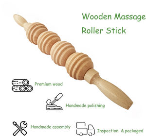 2025年特別デザイン木製セラピーローラー高品質木製マッサージローラー家庭用マニュアルアンチセルライトマッサージャー - Product Image 5