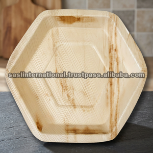 25 cm <b>Disposable</b> Eco-Friendly Palm Leaf Hexagon <b>Plate</b> - Product Image 2