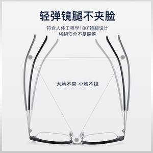 Monture de lunettes tendance en alliage demi-cerclée 9507, taille moyenne, unisexe, verres en acrylique, origine Danyang - Product Image 4