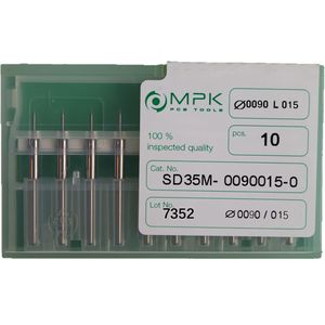 Broca micro Mpk de 0,090 mm x 15 mm para perforación de PCB, paquete de 10 unidades - Product Image 1