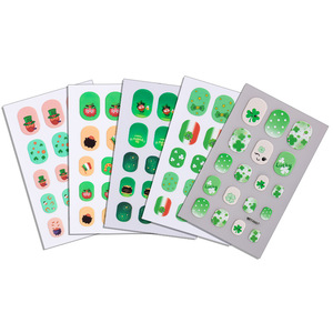 Autocollants pour <span class=keywords><strong>ongles</strong></span> verts pour enfants et filles, motifs de dessins animés mignons, autocollants adhésifs pour nail art, décorations de manucure arc-en-ciel et fleurs - Product Image 5