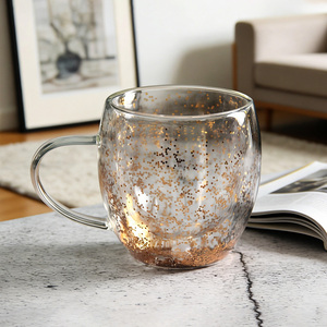 Tazze in Vetro Borosilicato a Doppia Parete Pre-Forate Vuote per <span class=keywords><strong>Caffè</strong></span> con Sabbia Mobile Effetto Globo di Neve, Bicchieri Fai-da-te con Fori, Regali - Product Image 4