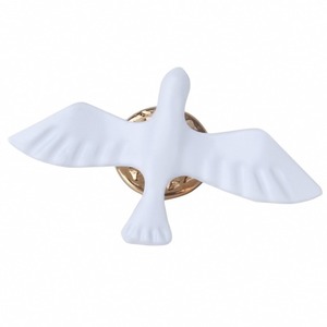 Giá rẻ bán buôn Trắng chim bồ câu Trâm biểu tượng của Hòa Bình tình yêu bình đẳng chim bồ câu ve áo pin với bướm Clasp - Product Image 1