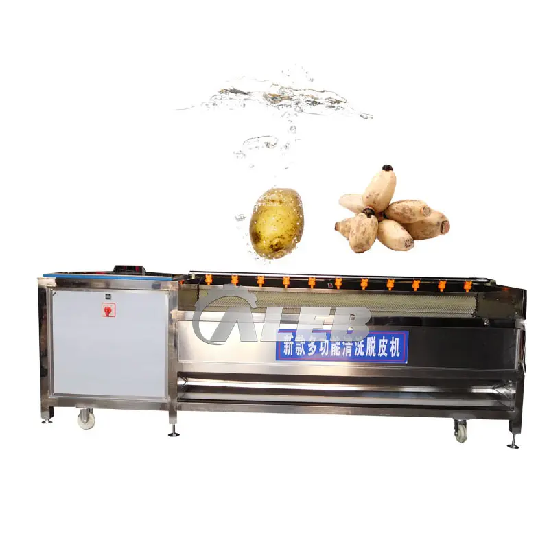 High efficiency carrot cleaning peeling machine Automatic turnip greens washer Functional ginger washing and peeling machine