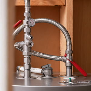 Vanne de mélange thermostatique OEM pour système de chauffage, avec manomètre, régulateur de gaz, soupape de décharge de pression et tuyau tressé pour surpresseur de réservoir - Product Image 4