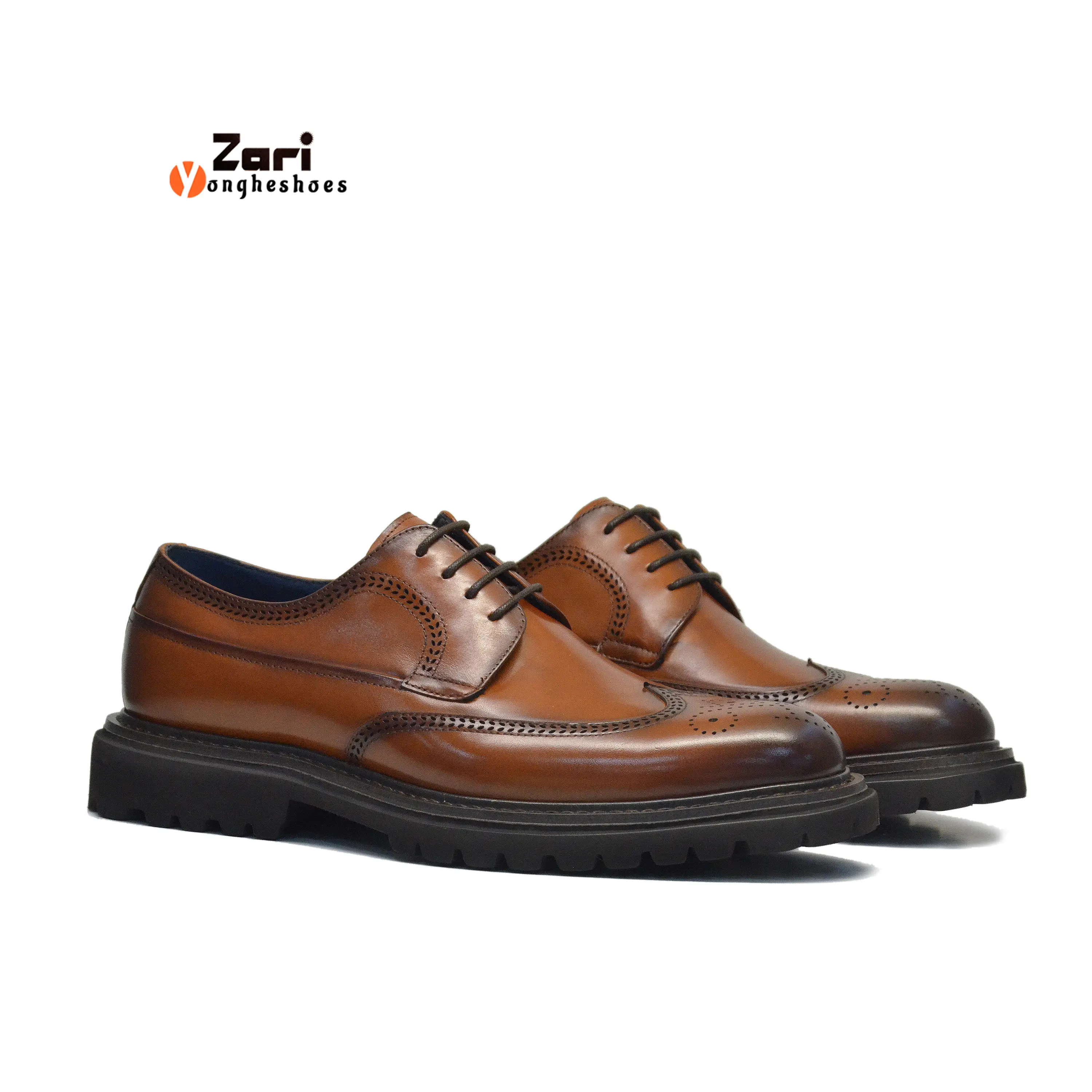 Zari luxury casual dress formal genuine leather shoes for men