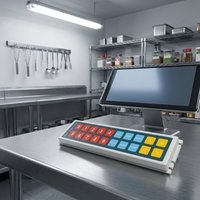 Clavier programmable USB à 20 touches pour système d'affichage de cuisine, boîtier anti-poussière/étanche, plus de 1M d'activations pour la restauration