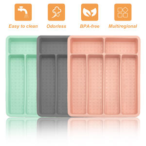 Organisateur de tiroir à couverts en silicone à 6 compartiments |   Organisateur de tiroir flexible antidérapant <span class=keywords><strong>pour</strong></span> ustensiles de cuisine - Product Image 5