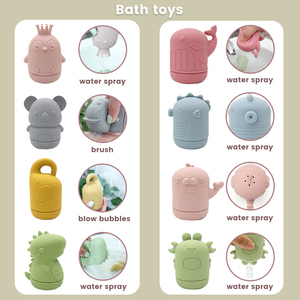 Juguetes de baño ecológicos para niños pequeños, sin moho, con rociador de agua para la bañera. - Product Image 4