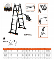 Échelle de grenier pliante en aluminium au design moderne 4*3 noire 3,54 m certifiée CE pour hôpital, atelier, entrepôt, appartement, école
