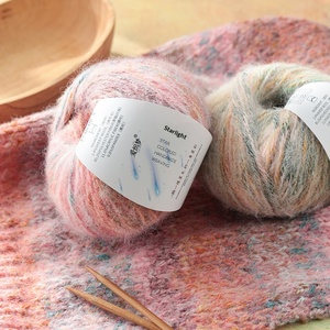 Filato Tinto Stellato Nm 0.3, Spessore Medio Retrò con Piccole Stelle Scintillanti, per Lavorazione Artigianale Fai da Te, Coperte Lavorate <span class=keywords><strong>a</strong></span> Maglia e Uncinetto - Product Image 5