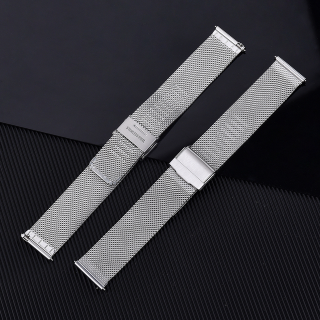 JUELONG Metal Watch Band 18mm 20mm 22mm Quick Release Stainless Steel Mesh Bracelet Watch Strap